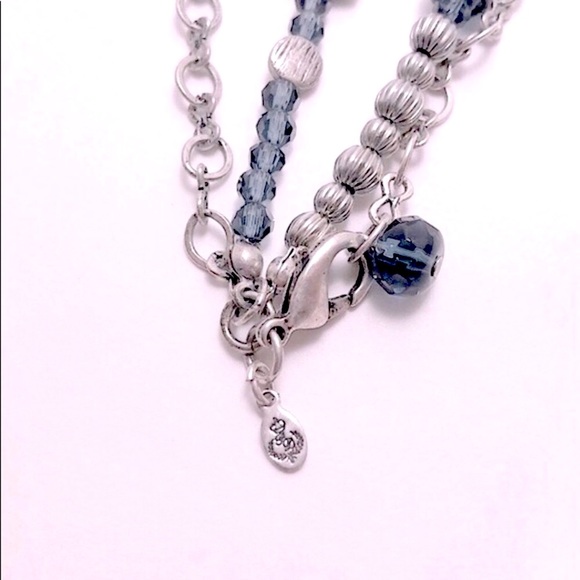 Premier Designs Denim Multi Strand Beaded Necklace, 16” long with 4” extender - Picture 5 of 7